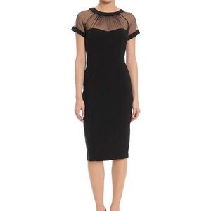 Maggy London size 2- one wear 
Illusion Round Neck Cap Sleeve Sheath Dress